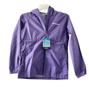 New Columbia Switchback Waterproof Jacket Youth Medium Girls Purple Zip Up Coat